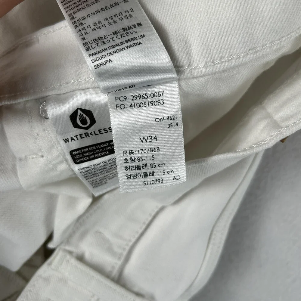 Levi's Bermuda Shorts Womens 34 White Denim Stretch Mid Length Casual Summer